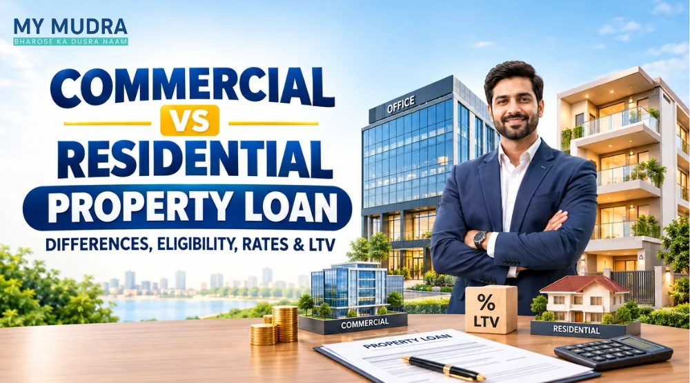 Blog post: Commercial vs Residential Property Loan: Differences, Eligibility, Rates & LTV