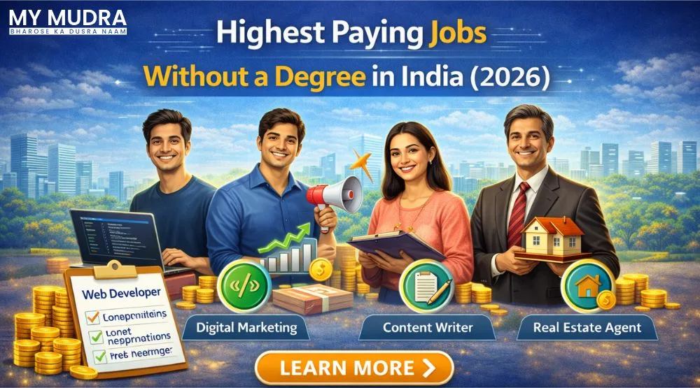 Highest paying jobs without a degree in India including digital marketing, freelancing, and software roles