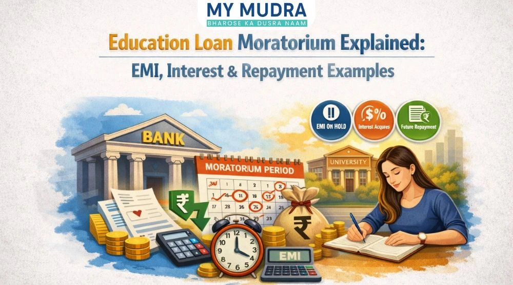 Education loan moratorium explained EMI interest repayment examples